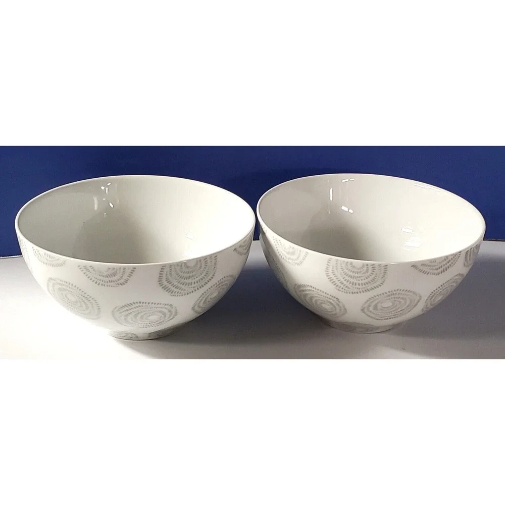 DANSK Soup Cereal Bowls Lotta Thrive Grey by Lotta Jansdotter QTY 2